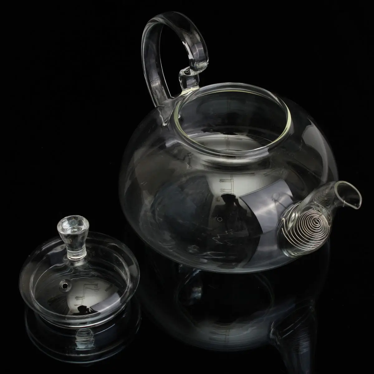 800 мл прозрачный стеклянный термостойкий чайник/заварочный цветок/Чайники заварочные с зелеными листьями