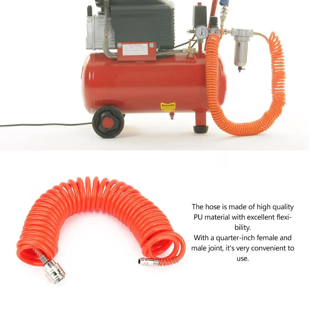 

5m EU Style Compressed Air Retractable PU Pneumatic Hose With 1/4in Male/Female Connector manguera aire comprimido