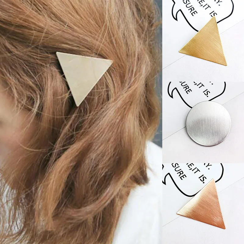 

Seaside fashion hair accessories girl geometric round hairpin metal Hair Clips Barrette rose gold modern headdress party gift