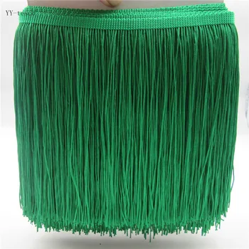

10 Meters 20CM Long Polyester Lace Tassel Fringe yellow Lace Fringe Trim Ribbon Sew Latin Dress Stage Garment DIY Accessories