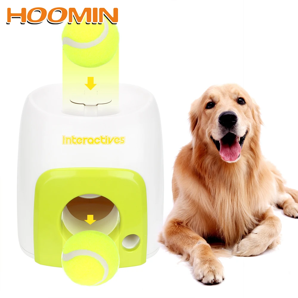 

HOOMIN Pet Ball Throw Device Emission With Ball Interactive Fetch Ball Tennis Launcher Throwing Machine Dog Pet Toys