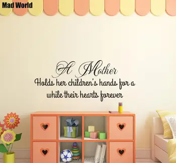 

A Mother Holds Her Children's Hearts Forever Wall Art Stickers Wall Decals Home DIY Decoration Removable Decor Wall Stickers A01