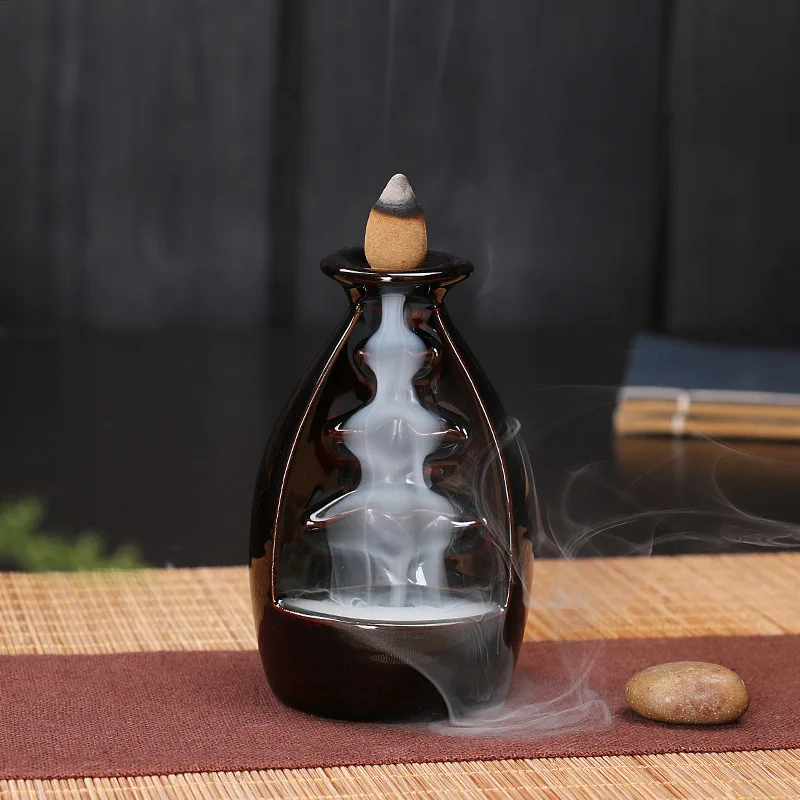 

Mountain River Handicraft Incense Holder Backflow Ceramic Burner Censer Holder