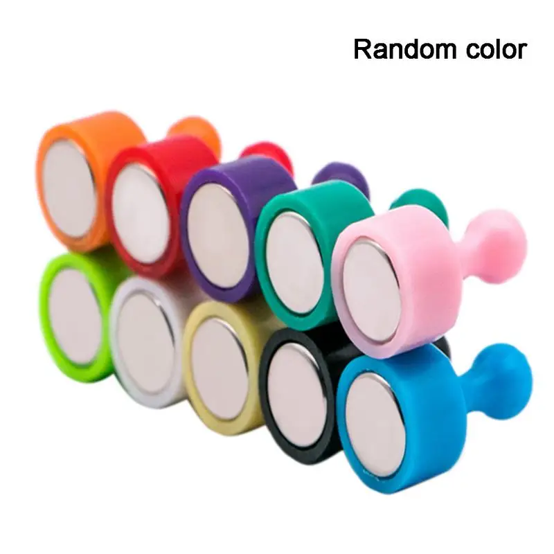

Fashionable Magnetic Post High Intensity Magnetic Thumbtack Color Multi Function Lightweight Magnet Fridge Magnet Post 10pcs Set