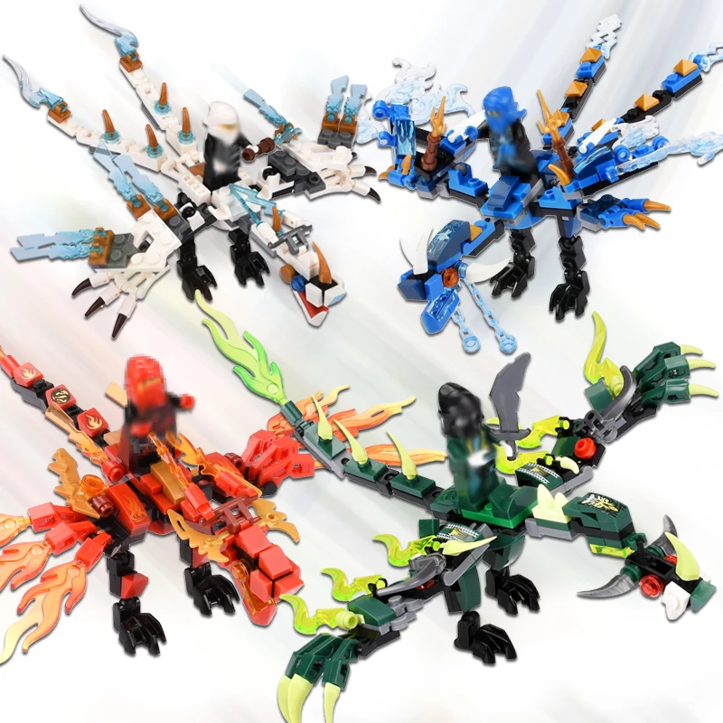 115pcs+ ninja dragon knight building blocks enlighten toy for children Compatible Legoing Ninjago DIY bricks Toy for boy friends