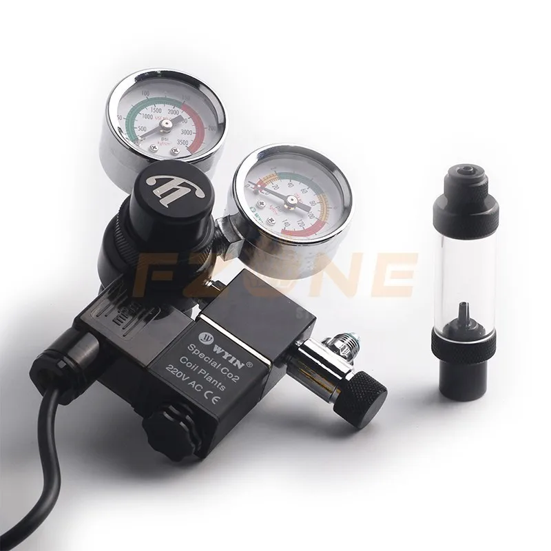 Chihiros Aquarium Wyin Double Guage CO2 Regulator with Check Valve Bubble Counter Magnetic Solenoid and Installing Kits | Дом и сад
