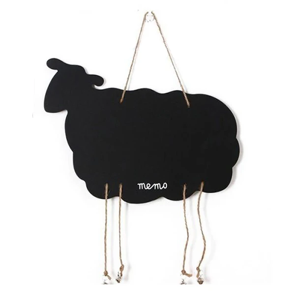 

1 piece Mini Hanging Blackboard in Wood Message board Wooden Table Decoration board Notes board ( Sheep shape )