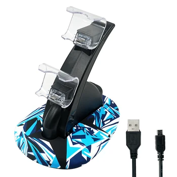 

Charging Stand for manette PS4 for PS4 Slim for PS4 Pro Controller Dual USB Charger Dock Joystick for PS4 Accessories Blue Black