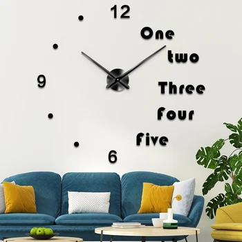 

Large wall clock digital big Mirror wall clock modern design 3D Luxury DIY silent Nordic kitchen clock sticker wall watch home