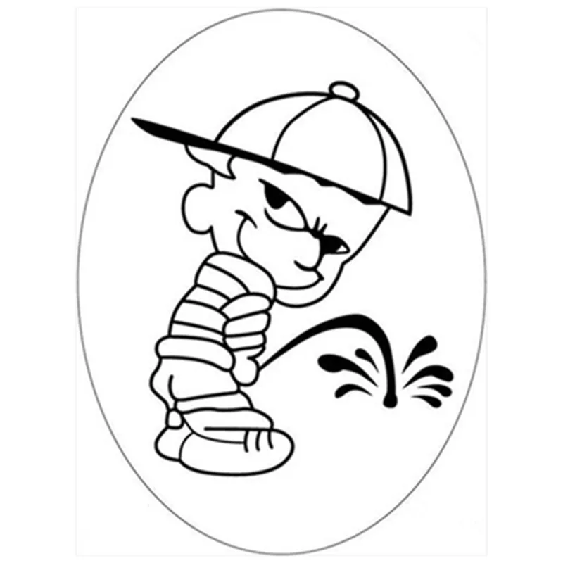 Funny cartoon toilet stickers "bad Boy" pee 3d vinyl wall decals wc