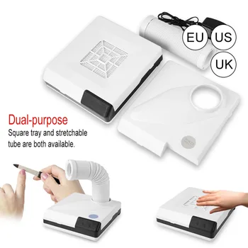 

Salon 60W New Strong Nail Suction Dust Remover Collector Vacuum Cleaner Manicure Machine Nail Art Accessoires Tool 3 Led lamps