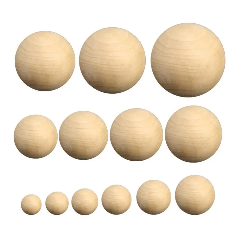 

High Quality Solid Wooden Round Ball Manual DIY Accessories Wood Color Big Painted Ball For Make Photo Props Party Supplies