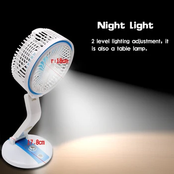 

Foldable Table Lamp With Fan For Summer Office Home US Plug Battery Built-in USB Rechargeable Desk Lamp Desktop Fan Ventilador
