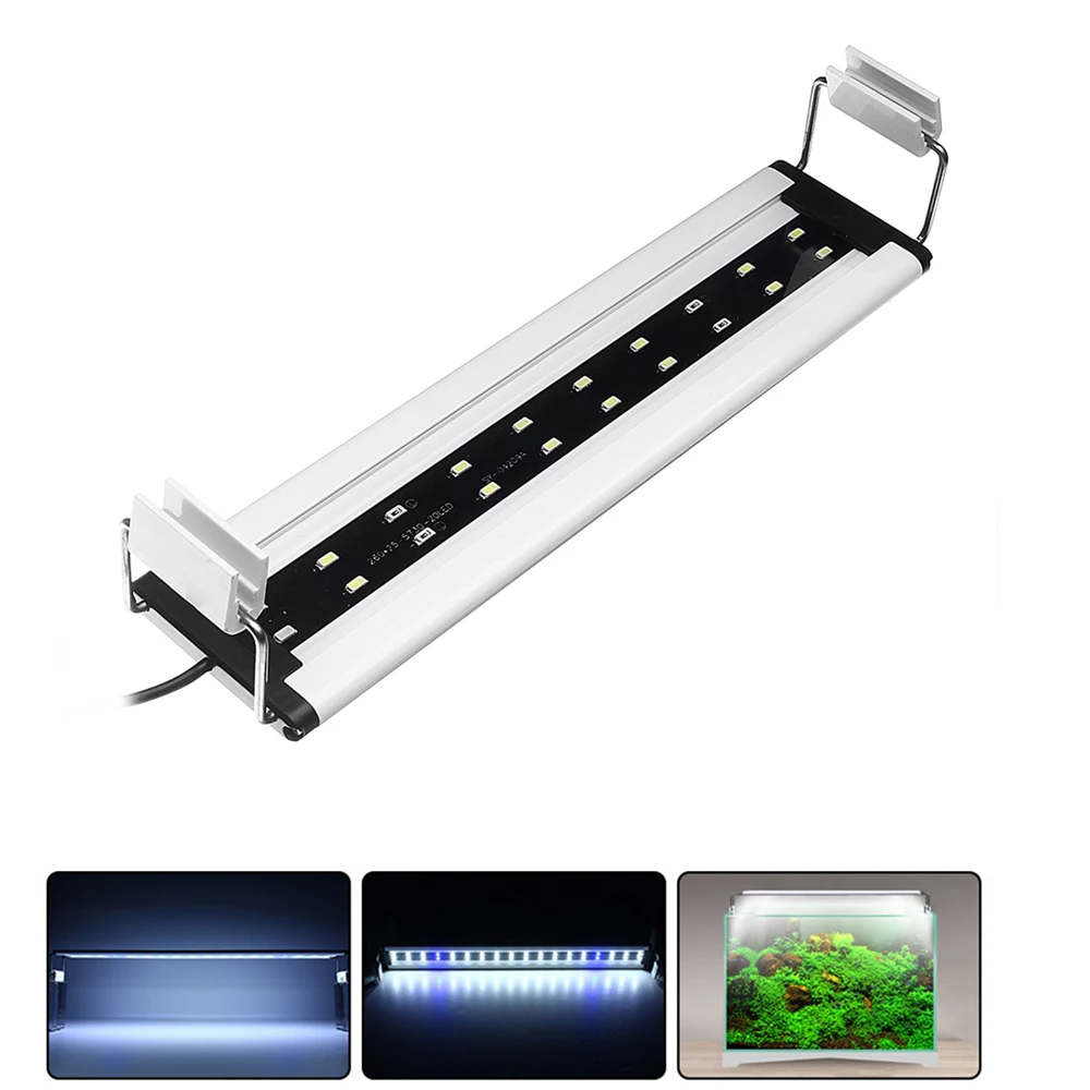 

6W 5730LED White/Blue Light Aquarium Lamp Aquatic Fish Tank Lighting US/EU Plug With Adjustable Bracket Extensible