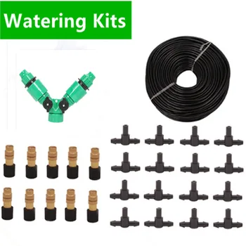 

20/30m Copper Nozzle Irrigation System Portable Misting Automatic Watering Garden Hose Spray Head Watering Kits Micro Irrigation