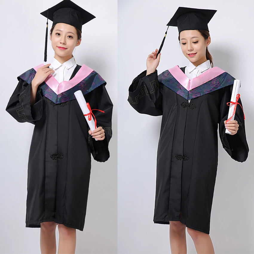 

Doctor Bachelor Graduate Costumes University Class Wear Unisex Student School Uniform Gown+cap Graduation Party Clothing Set