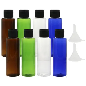 

8 Pcs/set 100ml Assorted Colors Travel refillable Bottles Set with 2 Small Portable Funnels Lotion Shower Gel Shampoo Containers