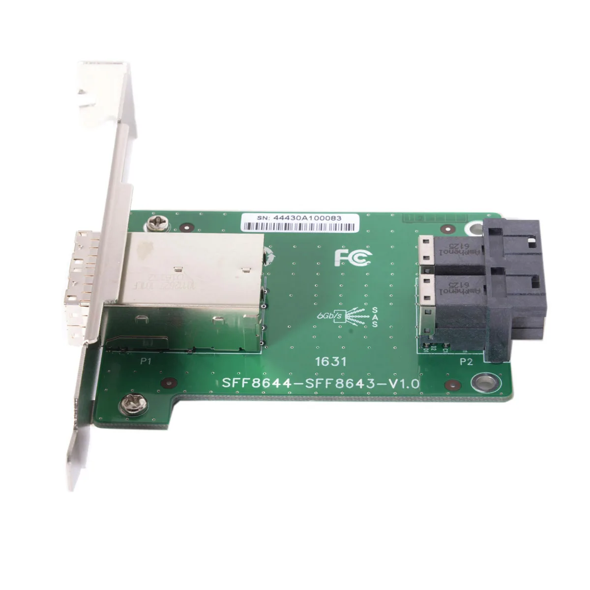 

10pcs/lot Cablecc Internal SAS HD SFF-8643 PCBA Female to Dual Ports Mini SAS HD SFF-8644 Adapter Card with Low Profile Bracket