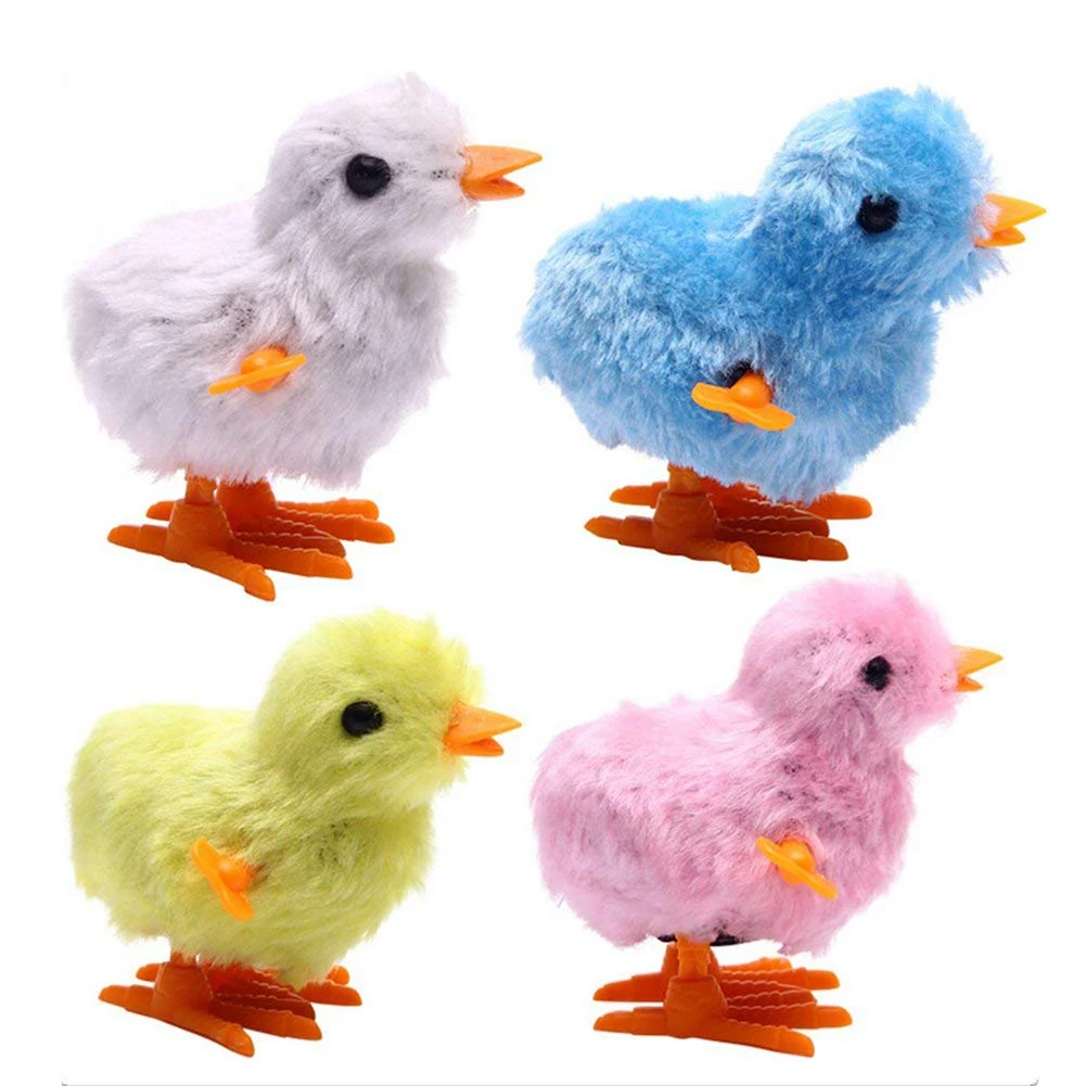 1 Piece Fuzzy Chick Hopping Wind Up Toy Clockwork Chickenin Stuffed & Plush Animals from Toys