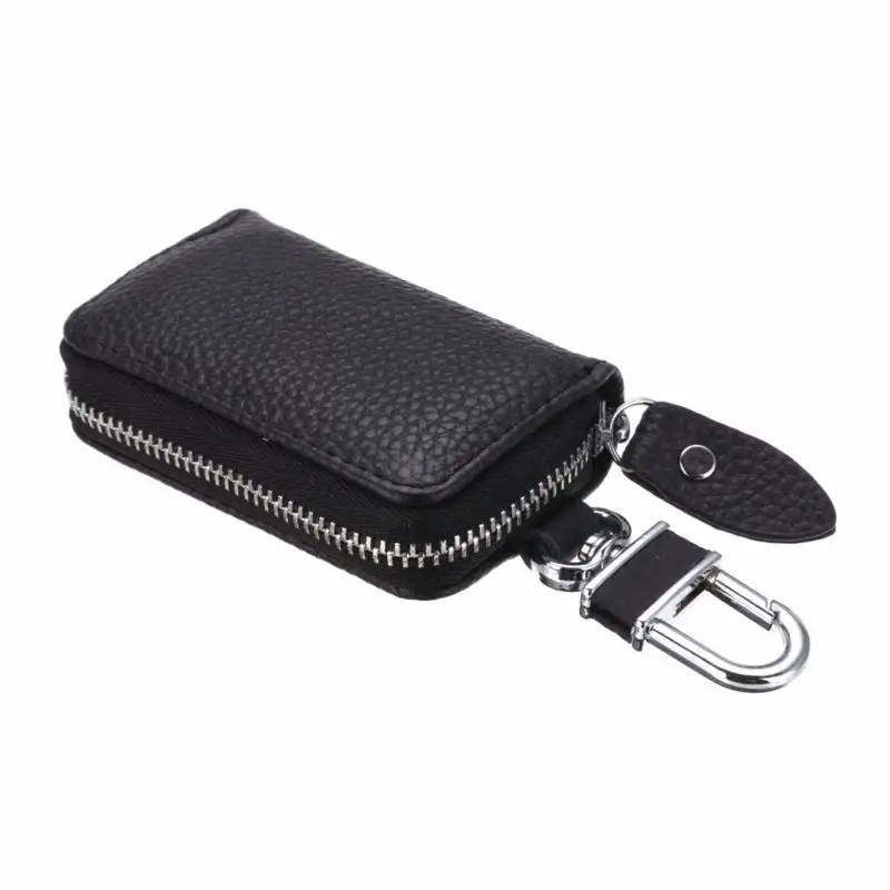 

Universal Zipper Car Pu Leather Key Chain Holder Wallet Fob Case Cover Bag New