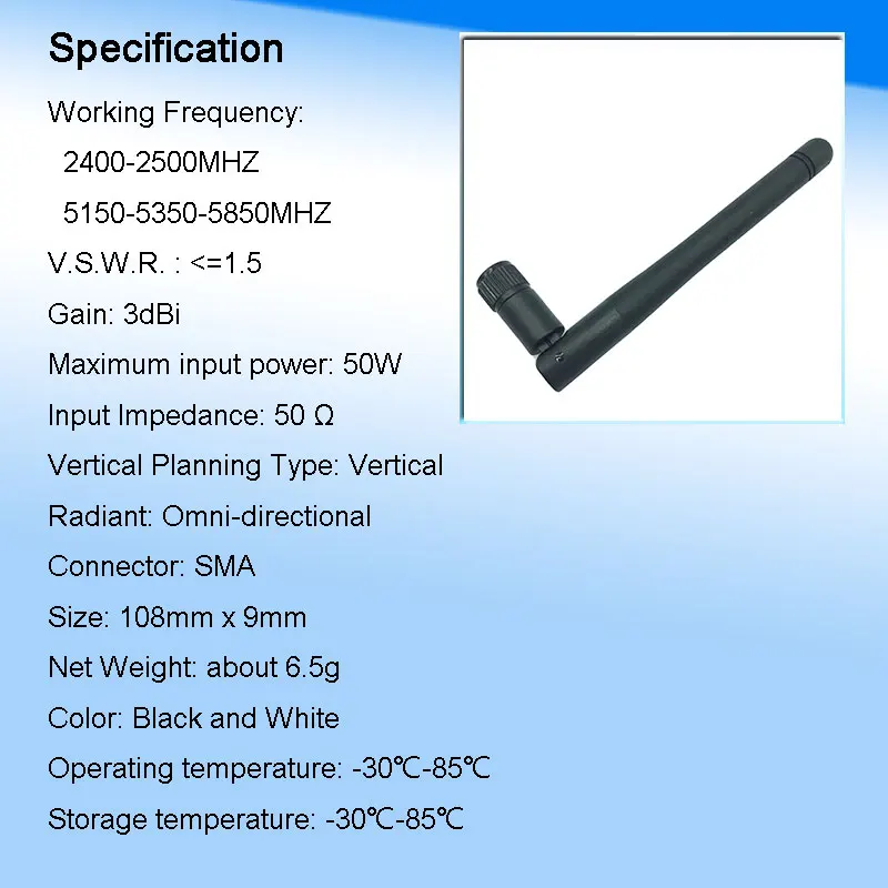 2,4 GHz 5,8 Ghz 5G wifi антенна 3dBi SMA Гнездовой разъем Двухдиапазонная 2,4 ghz 5,8G 5G wifi антенна, беспроводный маршрутизатор Антенна