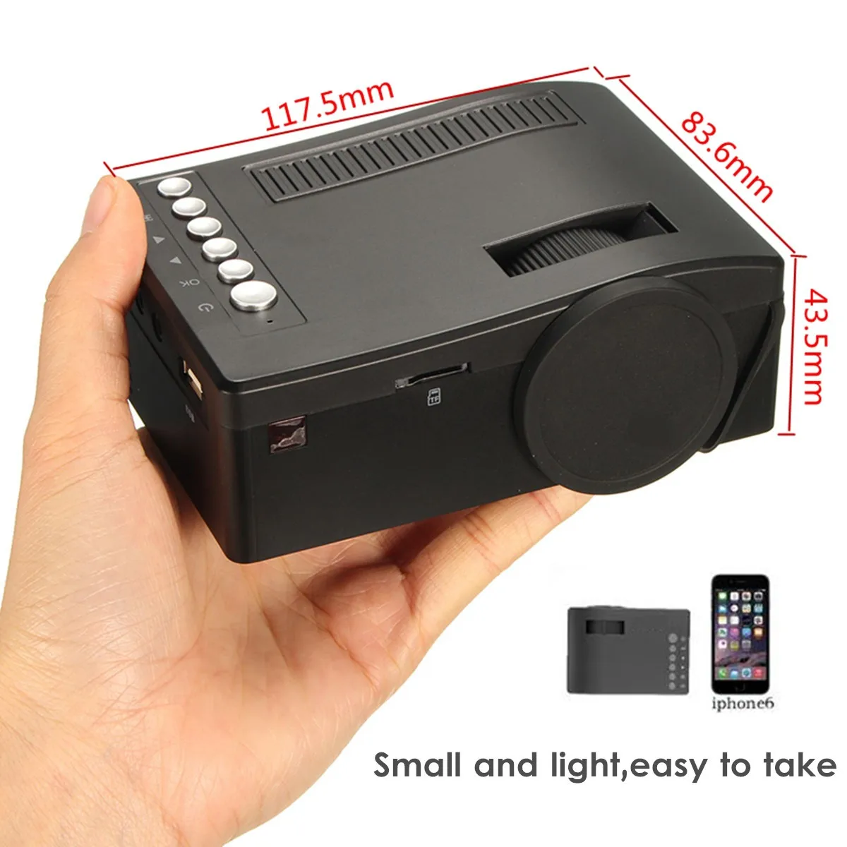 Mini Cinema Home Theater System 1080P HD Multimedia Projector TV AV USB TF HDMI PC LED Digital Home Projector Home