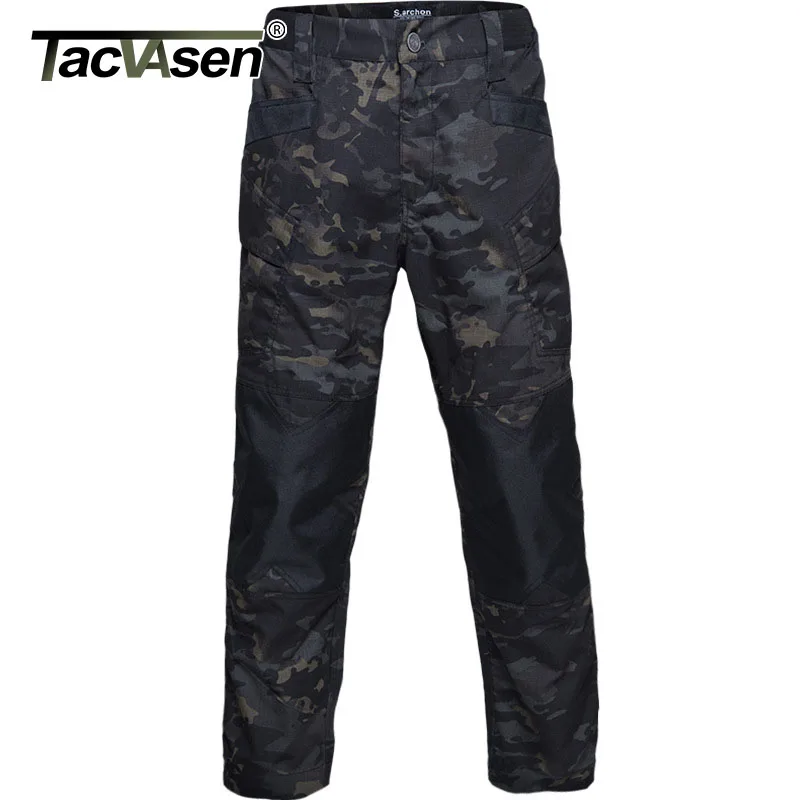 

TACVASEN Military Cargo Pants Camouflage Multi-Pockets Tactical Pants Durable Security Army Combat Pants Paintball Hunt Trousers