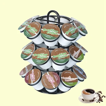 

OASISWJ Coffee Pod Holder Coffee Capsule Storage Shelves Dispenser Coffee Capsules Tower Stand For 27pcs Dolce Gusto Coffee Ca