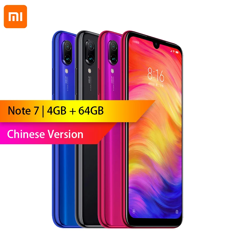 

XIAOMI Redmi Note 7 4GB RAM 64GB ROM S660 Octa Core 6.3" FullScreen Smartphone 2340 x 1080 4000mAh 48MP+13MP Camera Mobile Phone