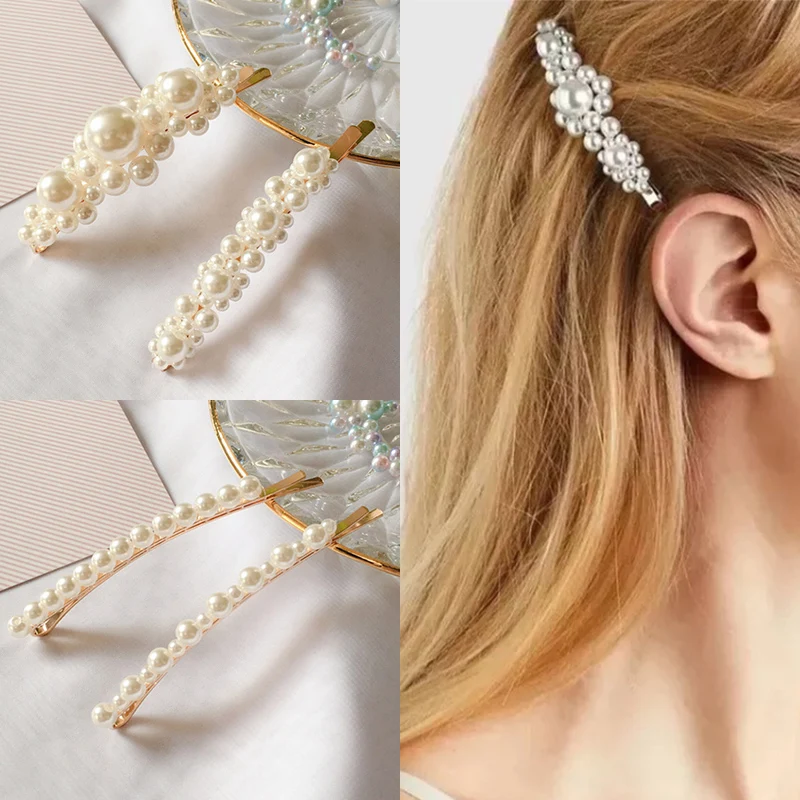 

Hot Sale 1PC Hair Accessories Hair Pin Korean Handcraft Women High Quality Popular Exquisite Pearl Hair Clip Elegant Girls