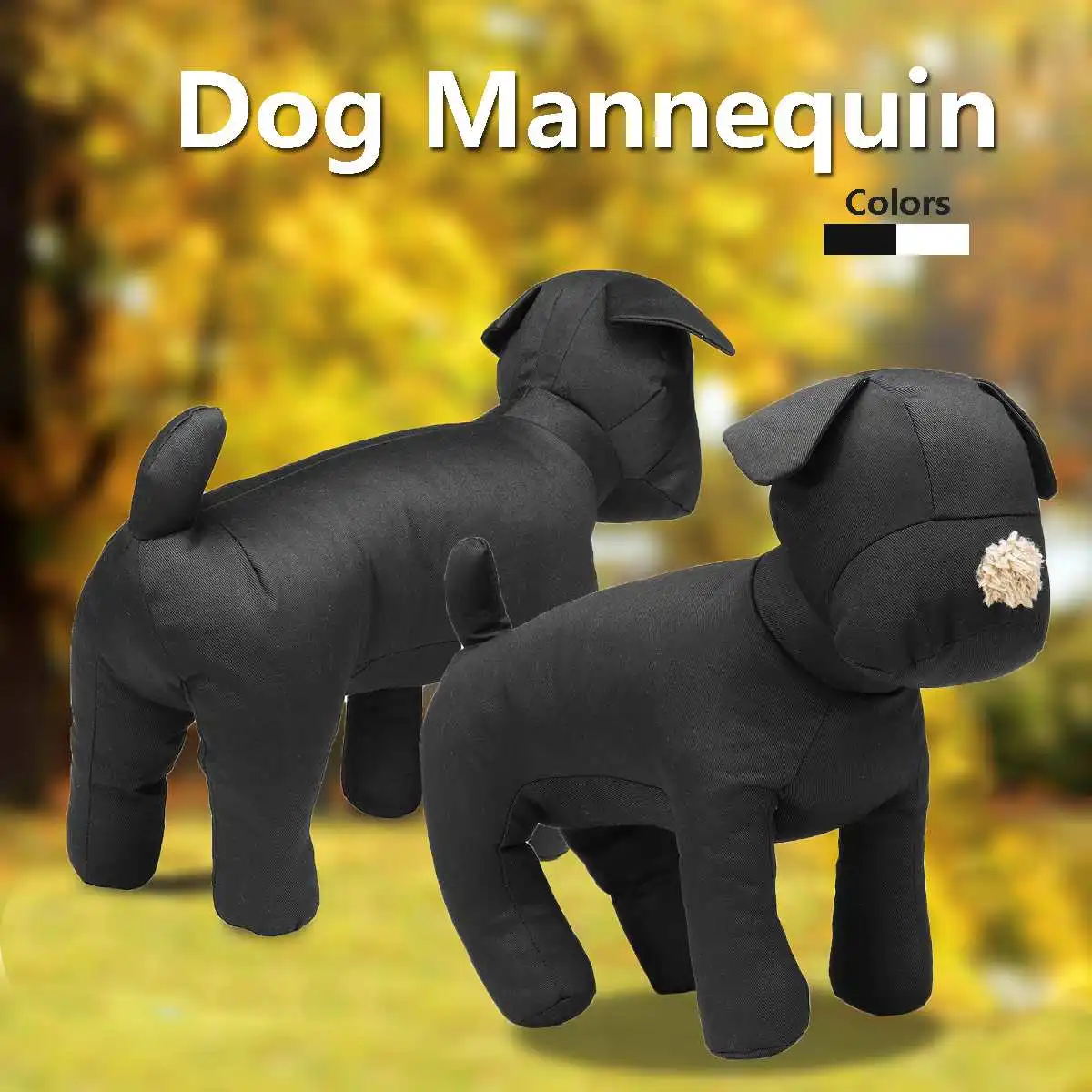 

Adjusted Leg Poses Dog Mannequin Cotton Stuffed Model Clothing Apparel Shop Collar Display Pet Toy Black/White for Retail Store