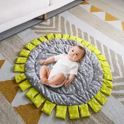 Круглый ковер ребенка восхождение ковров детские коврики Play Многофункциональный новорожденных мягкий спальный хлопок подсолнечника
