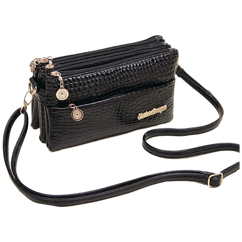 

Women handbags Small Shoulder Bag Crocodile Pattern Women Messenger Bags for Women Handbag Clutch Black
