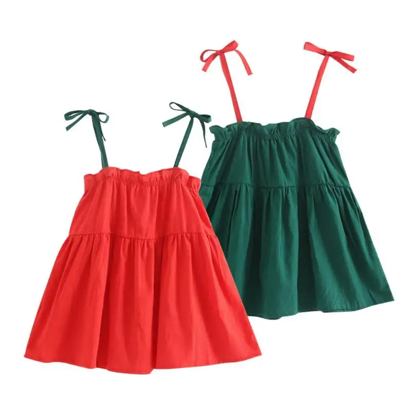 

Sweet Fashion Girls Strap Dress Sleeveless Cute Ruffle Mini Princess Dress