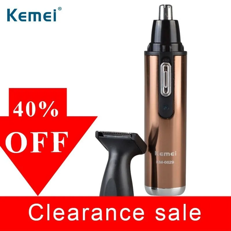 

Kemei 2 In 1 Electric Rechargeable Nose And Ear Trimmer Distance Mode Safe Face Body Care Shaving Machine Hair Cutter Km -6629