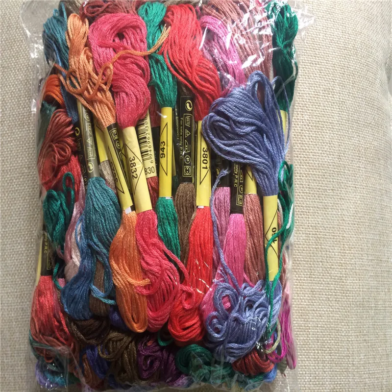 

1 Bag 100skein/Bag Randomly Color Cross Stitch Thread 100% Cotton Embroidery Thread Floss Sewing Skeins Craft Embroidery