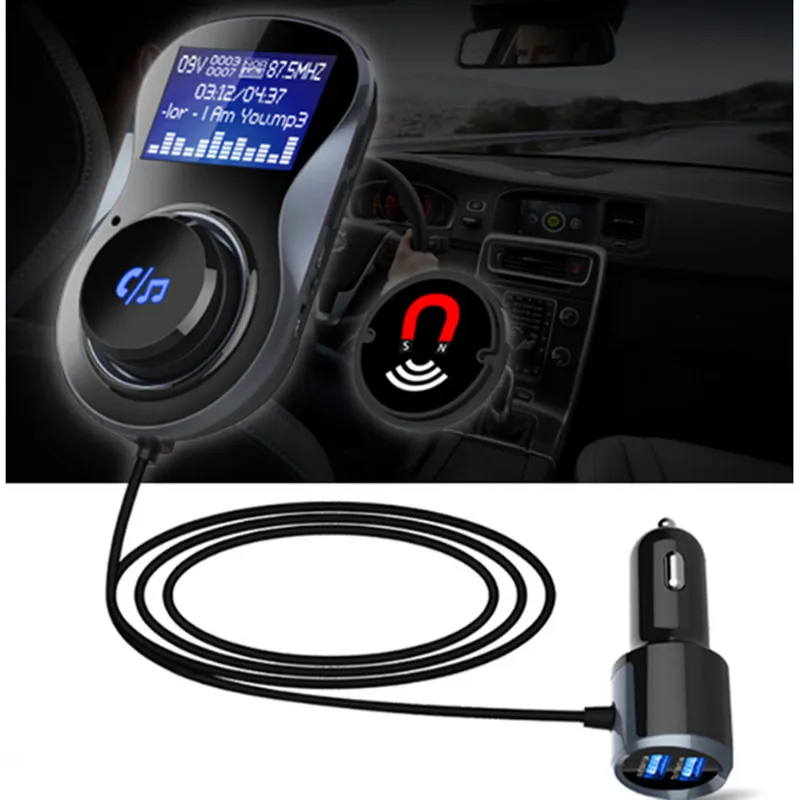 Автомобильный MP3 плеер аудио адаптер FM передатчик Bluetooth громкая связь модулятор