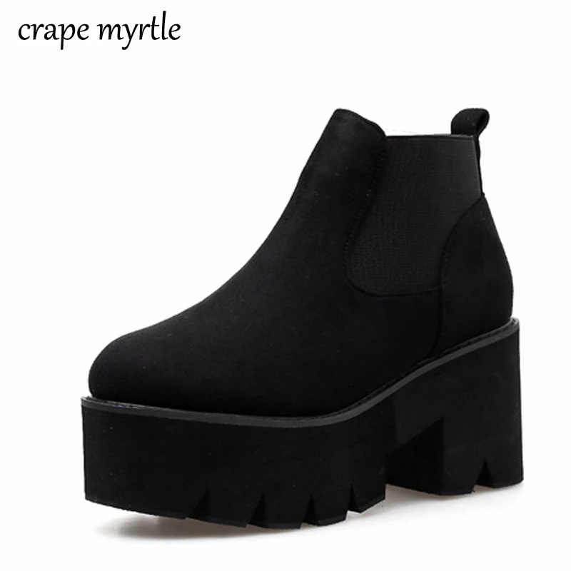 

punk boots bottes femmes platform boot fall shoes women ankle boots winter high heel shoes motorcycle boots women fashion YMA531