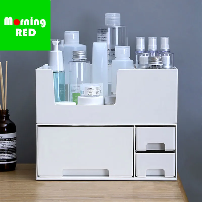 

Simple But Extraordinary Two In One Separable Cosmetic Case Bathroom Bedroom Dressing Table Makeup Artist Jewelry Storage Box