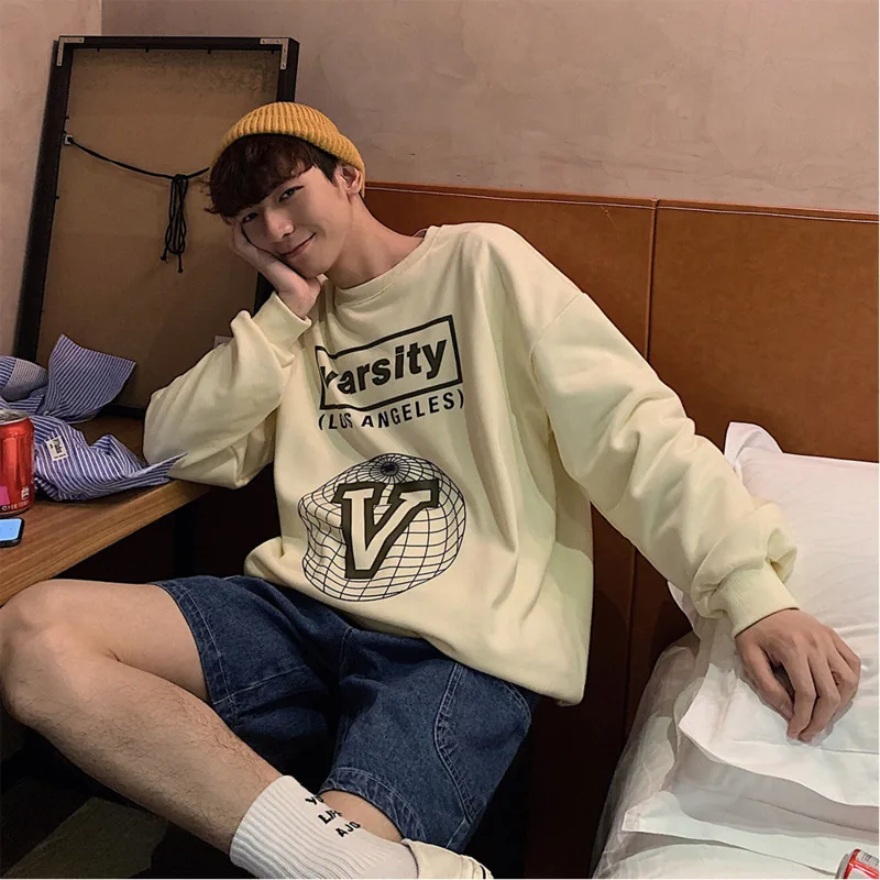 

Men's Sweatshirt 2019 Spring New Pullover Trendy Men's Loose Personality Tops Print Hoodie Fashion Casual Men's Wear