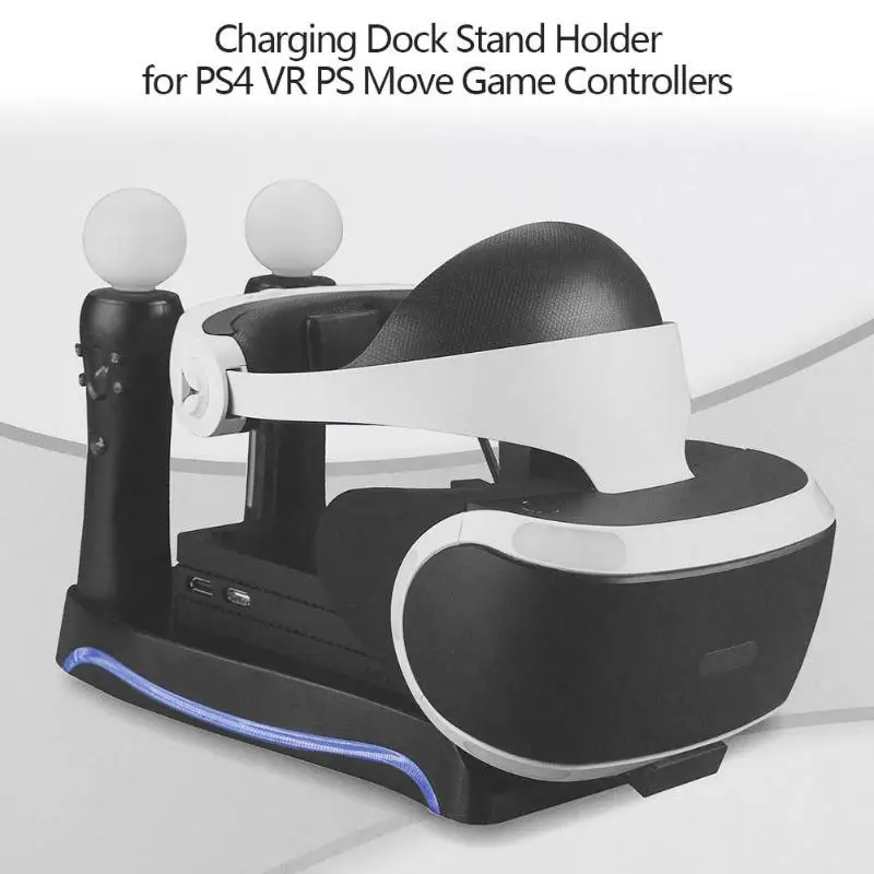 Зарядная док станция светодиодная подставка держатель для PS4 VR PS Move игровые
