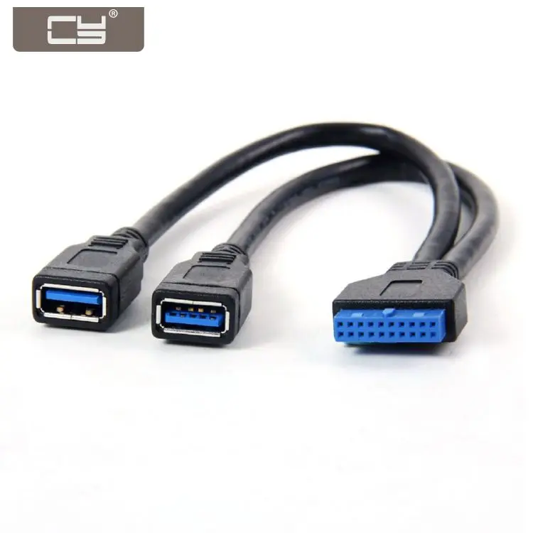 CY 2 порта USB 3 0 мама к материнской плате 20pin кабель заголовка 10 см|Компьютерные