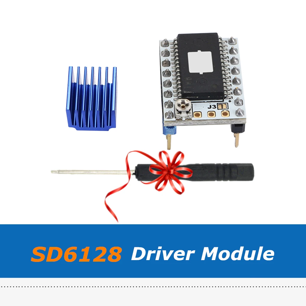 3D Printer Parts 128 Microstep SD6128 V1.1 Stepstick Stepper Motor Driver Module With Heatsink 1pc 3d printer parts super silent 256 microsteps tmc2209 stepper motor driver usb serial port tester adapter module