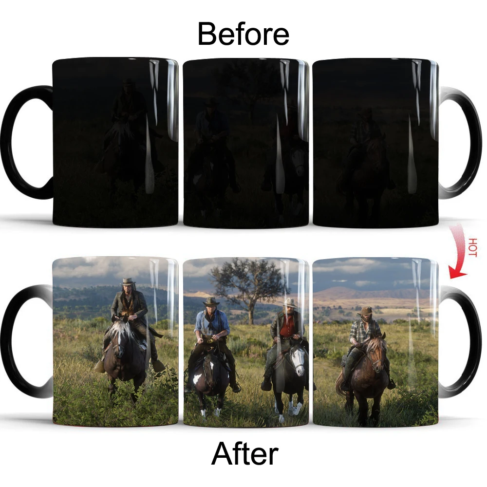 Red Dead Redemption 2 Термочувствительная чашка меняющая цвет кружка молочная чашка кружки подарок для друзей