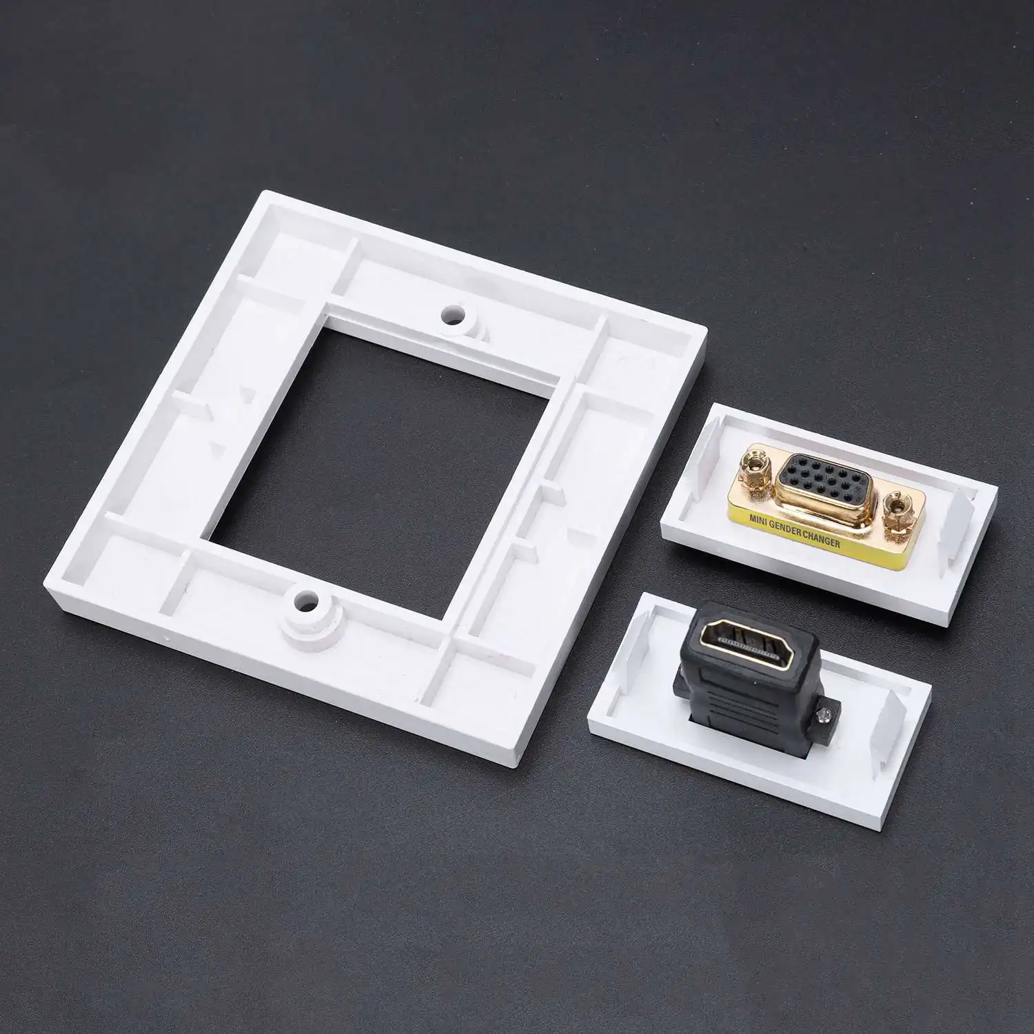 86x86 мм Настенная лицевая пластина 15 отверстий Vga розетка + Hdmi с удлиненный провод