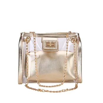 

Fashion Women Transparent Handbag Single Shoulder Crossbody Bag Multi-Purpose Bag Small Mini Messenger Laser Bag