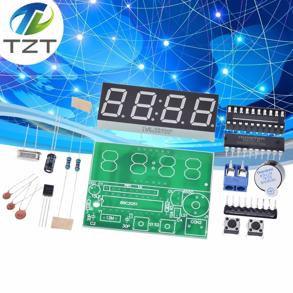 

AT89C2051 Digital 4 Bits Electronic Clock Electronic Production Suite DIY Kit