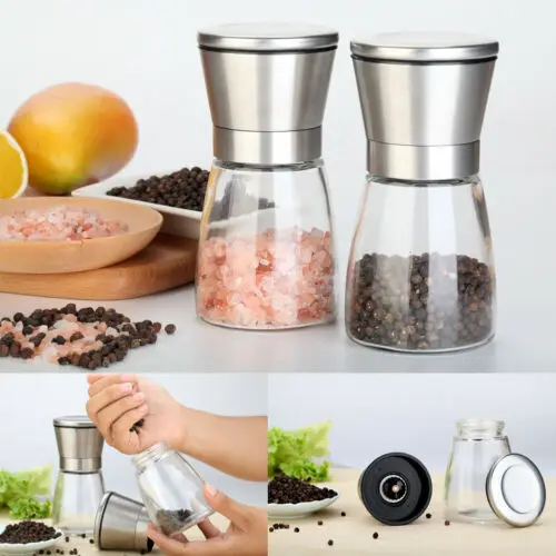 

Stainless Steel Manual Salt & Pepper Mill Herb Spice Grinder Hand Shaker Tool