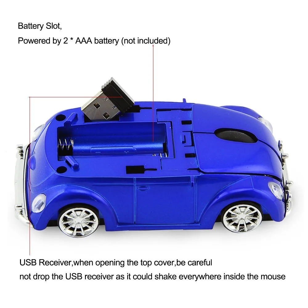 CHYI Автомобильная беспроводная мышь Жук автомобиль модель оптического компьютера USB Mause 1600 dpi 2,4G мини-мыши для подарка ПК ноутбук Настольный