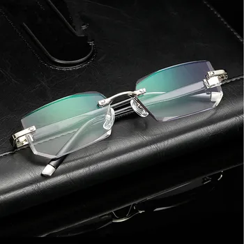 

2018 Limited Noble Elegant Diamond Cutting Lenses Men Women Rimless Reading Glasses +1.0+1.5+2.0+2.5~+4.0 Bussiness Hyperopia